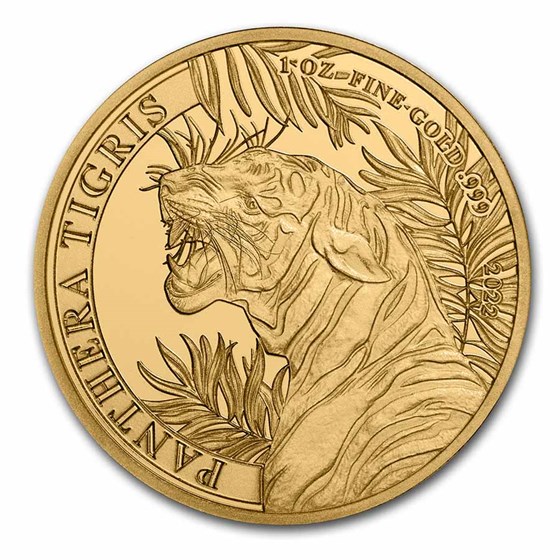 2022 Laos 1 oz Gold 2000 KIP Tiger BU (Panthera Tigris) 2022 Laos 1 oz Gold 2000 KIP Tiger BU (Panthera Tigris)