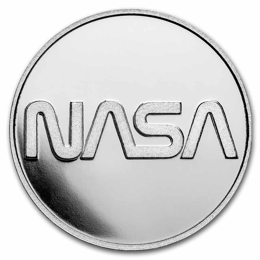 2022 Mesa Grande 1 OZ ARGENTO $10 NASA Retro Worm BU .999 Argento Logo coin BU 