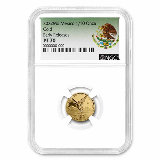 2022 Mexico 1/10 oz Gold Libertad PF-70 NGC (ER, Coat of Arms)