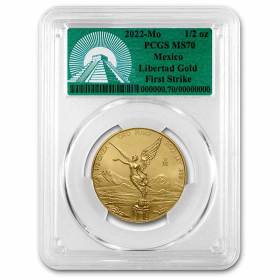 2022 Mexico 1/2 oz Gold Libertad MS-70 PCGS (FS, Green Label) 2022 Mexico 1/2 oz Gold Libertad MS-70 PCGS (FS, Green Label)