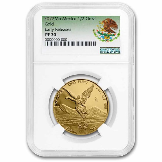 2022 Mexico 1/2 oz Gold Libertad PF-70 NGC (ER, Coat of Arms)