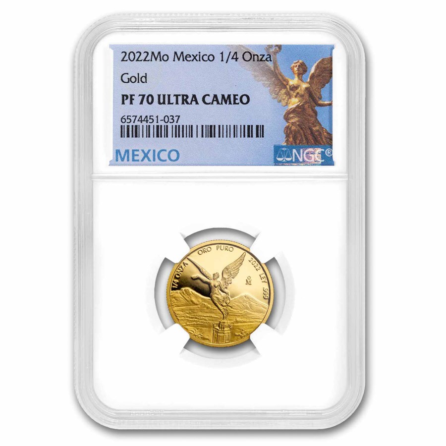 Buy 2022 Mexican 1/4 oz Gold Libertad PF-70 NGC | APMEX