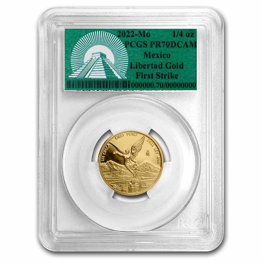 2022 Mexico 1/4 oz Gold Libertad PR-70 PCGS (FS, Green Label)