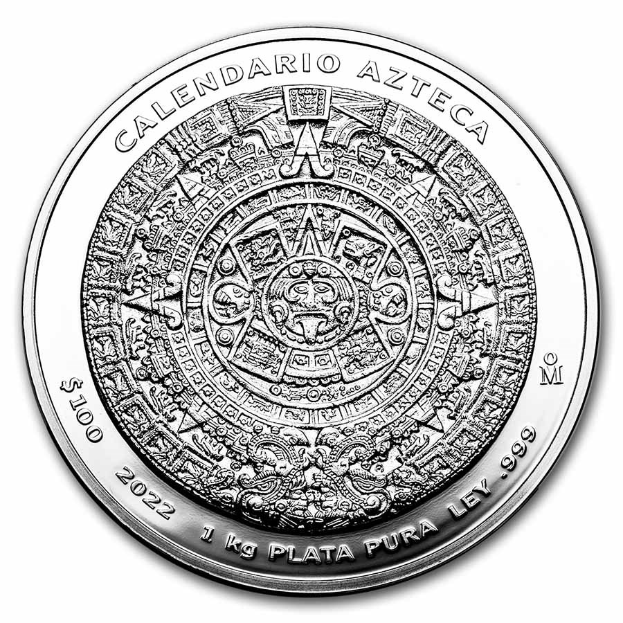 Buy 2022 Mexico 1 kilo Silver Aztec Calendar (w/Box & COA) APMEX