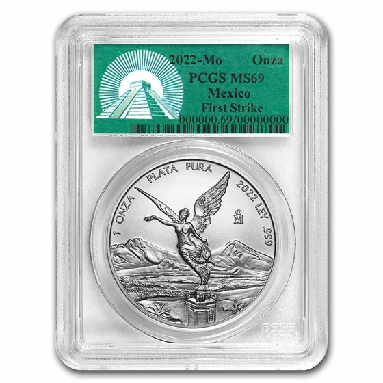 2022 Mexico 1 oz Silver Libertad MS-69 PCGS (FS, Green Label) 2022 Mexico 1 oz Silver Libertad MS-69 PCGS (FS, Green Label)