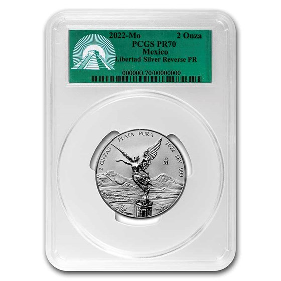 2022 Mexico 2 oz Silver Libertad Reverse Proof PR-70 PCGS 2022 Mexico 2 oz Silver Libertad Reverse Proof PR-70 PCGS