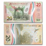 2022 Mexico 200th Anniversary of Independence 20 Pesos Note Unc
