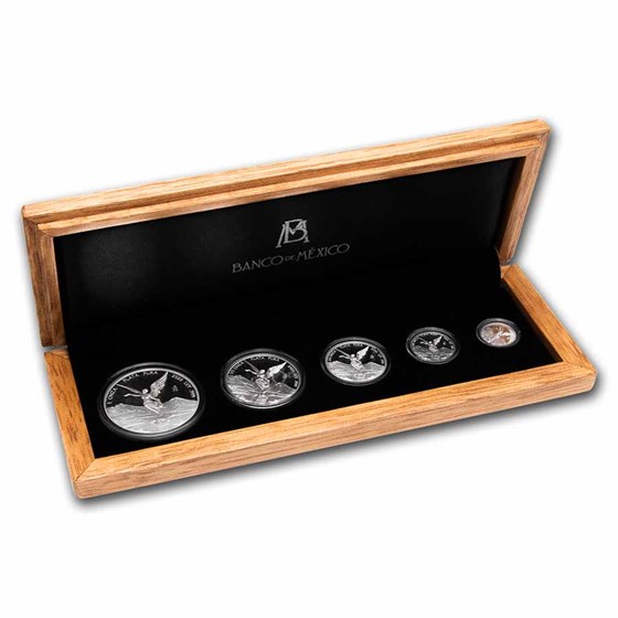 2022 Mexico 5-Coin Silver Libertad Proof Set (1.9 oz, Wood Box) 2022 Mexico 5-Coin Silver Libertad Proof Set (1.9 oz, Wood Box)
