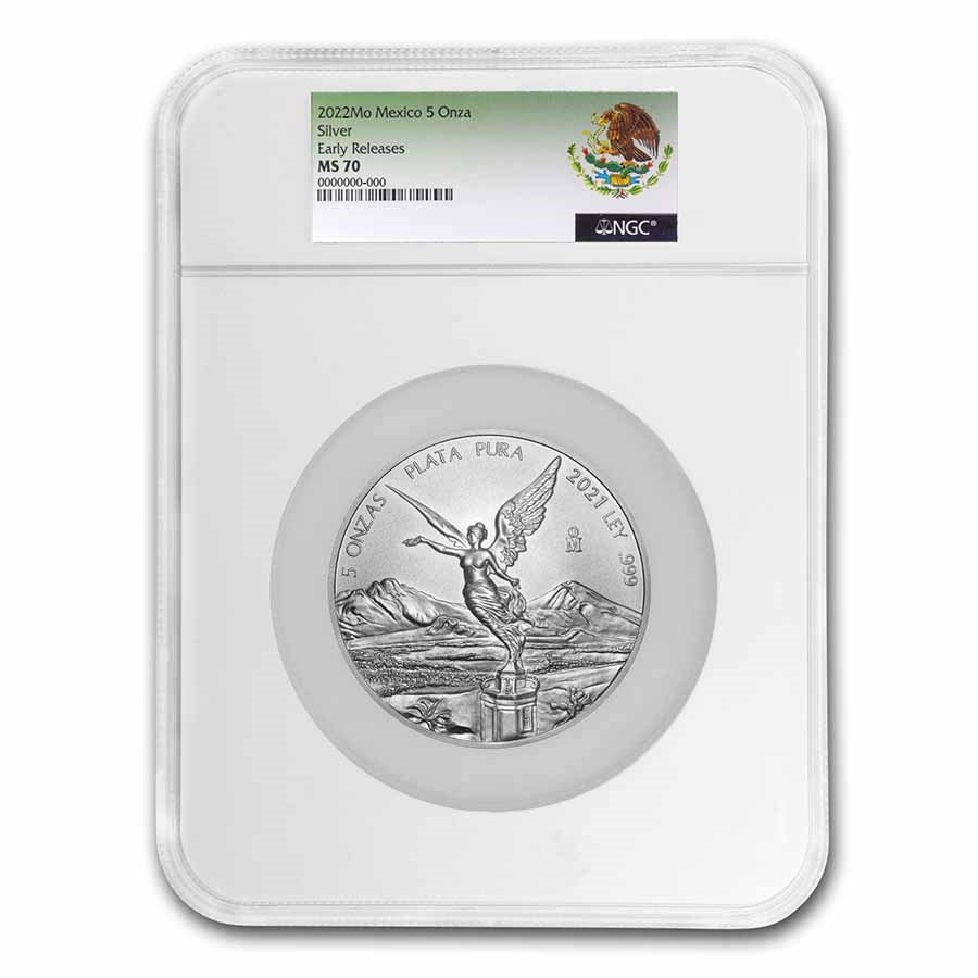 2022 Mexico 5 oz Silver Libertad MS-70 NGC (Early Release)
