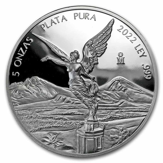 2022 Mexico 5 oz Silver Libertad Proof (In Capsule)