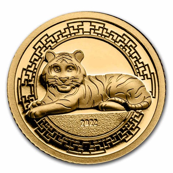 2022 Mongolia 1/2 gram Proof Gold Lunar Year of the Tiger 2022 Mongolia 1/2 gram Proof Gold Lunar Year of the Tiger