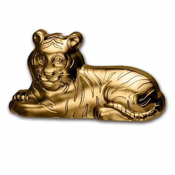 2022 Mongolia 1 oz Silver Gold Gilded Lunar Charming Tiger 2022 Mongolia 1 oz Silver Gold Gilded Lunar Charming Tiger