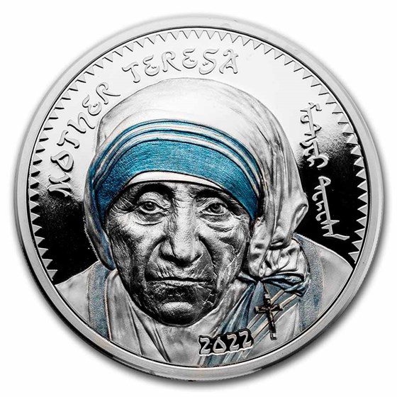2022 Mongolia 1 oz Silver Mother Teresa Proof 2022 Mongolia 1 oz Silver Mother Teresa Proof