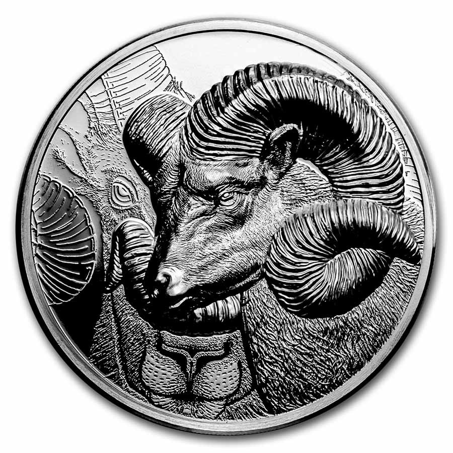 2022 Mongolia 1 oz Silver Proof Magnificent Argali (Ram)