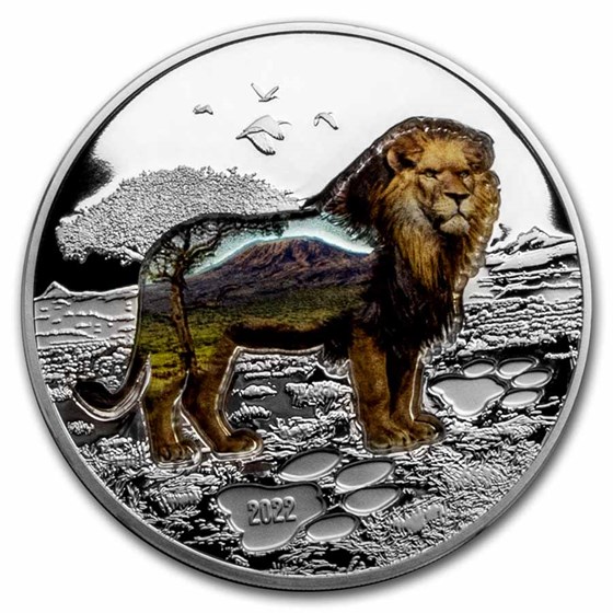 2022 Mongolia 2 oz Silver Into The Wild: Lion 2022 Mongolia 2 oz Silver Into The Wild: Lion
