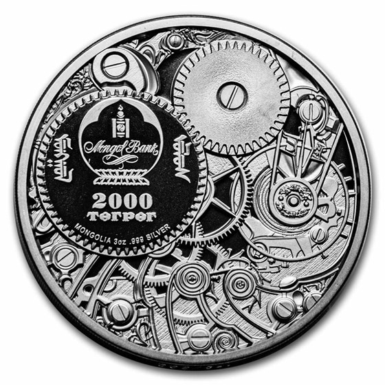 Buy 2022 Mongolia 3 oz Silver Clockwork Evolution Mechanical Turtle