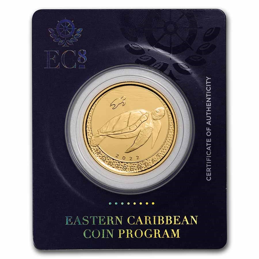 2022 Montserrat 1 oz Gold Sea Turtle BU