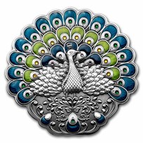 2022 Nauru 500 gram Silver Antique Peacock