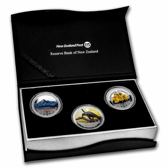 2022 New Zealand 3-Coin Silver Discover New Zealand Proof Set