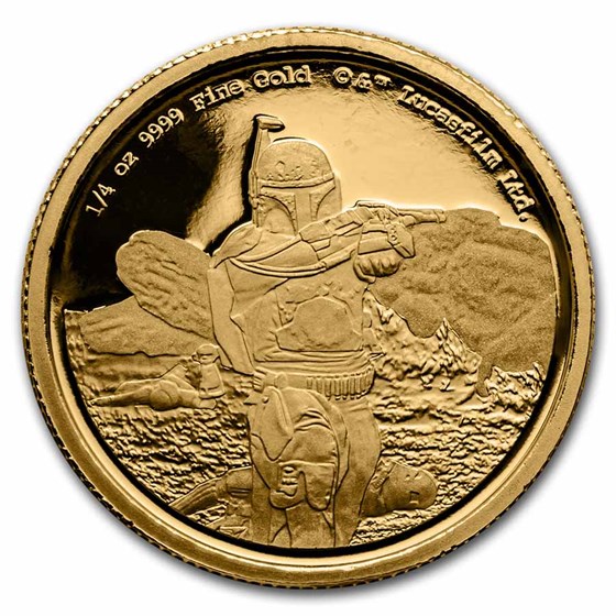 2022 Niue 1/4 oz Au Mandalorian Classic: Boba Fett (Box & COA) 2022 Niue 1/4 oz Au Mandalorian Classic: Boba Fett (Box & COA)