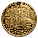 2022 Niue 1/4 oz Gold Discovery of America: Christopher Columbus