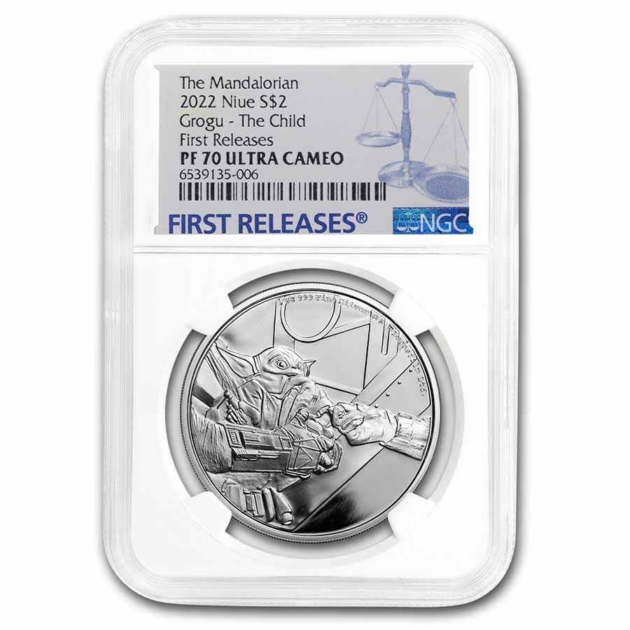 Buy 2022 Niue 1 oz Ag $2 Ag Star Wars Classic Grogu PF-70 UCAM NGC