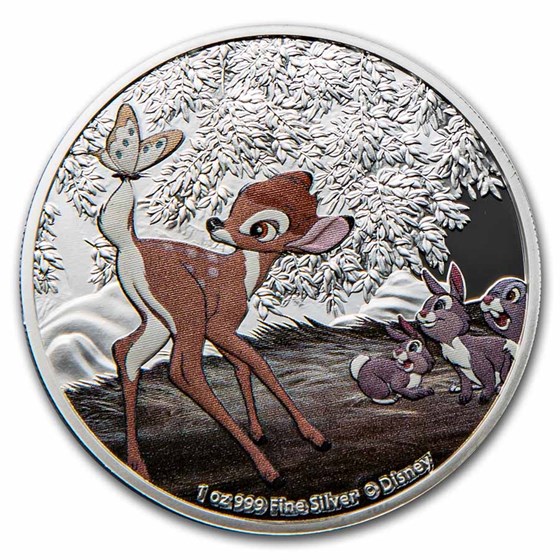 2022 Niue 1 oz Ag $2 Disney Bambi 80th Anniversary - Butterfly 2022 Niue 1 oz Ag $2 Disney Bambi 80th Anniversary - Butterfly