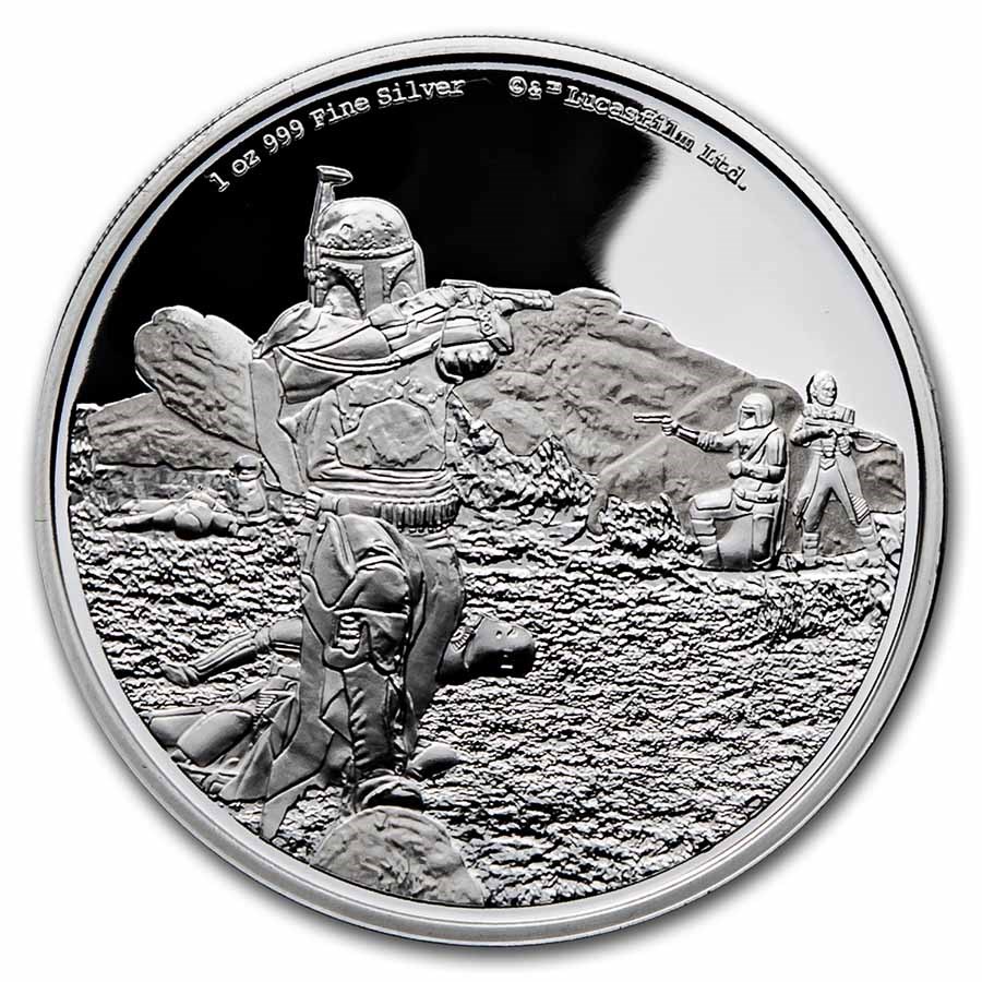2022 Niue 1 oz Ag $2 Mandalorian Classic: Boba Fett (Box & COA)