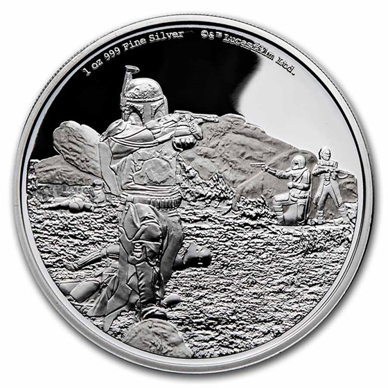 2022 Niue 1 oz Ag $2 Mandalorian Classic: Boba Fett (Box & COA) 2022 Niue 1 oz Ag $2 Mandalorian Classic: Boba Fett (Box & COA)