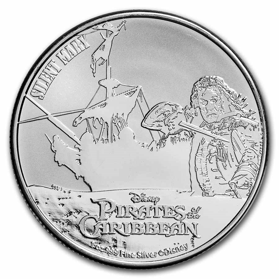 2022 Niue 1 oz Ag $2 Pirates of the Caribbean: Silent Mary