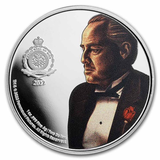 2022 Niue 1 oz Ag Colorized Proof $2 Godfather 50th Anniversary 2022 Niue 1 oz Ag Colorized Proof $2 Godfather 50th Anniversary