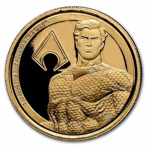 2022 Niue 1 oz Gold Coin $250 DC Classics: AQUAMAN™ (Box & COA) 2022 Niue 1 oz Gold Coin $250 DC Classics: AQUAMAN™ (Box & COA)