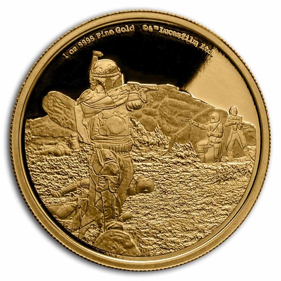 2022 Niue 1 oz Gold Mandalorian Classic: Boba Fett (Box & COA) 2022 Niue 1 oz Gold Mandalorian Classic: Boba Fett (Box & COA)