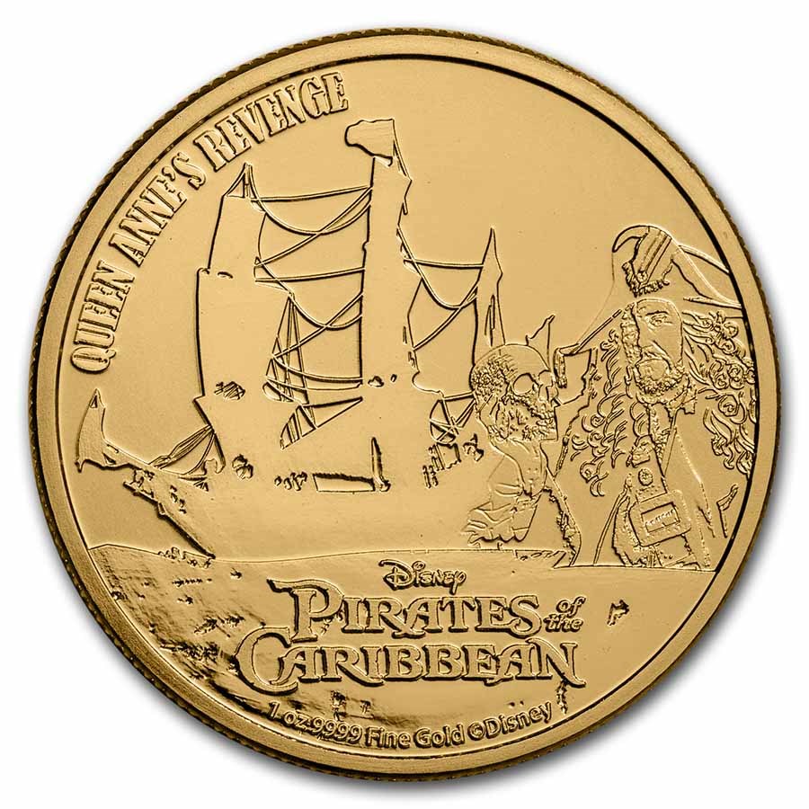 2022 Niue 1 oz Gold Pirates o/t Caribbean: Queen Anne's Revenge