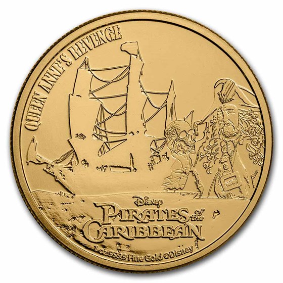 2022 Niue 1 oz Gold Pirates o/t Caribbean: Queen Anne's Revenge