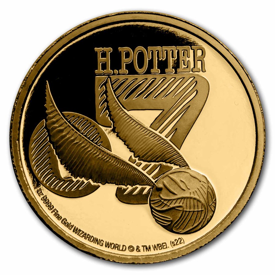 2022 Niue 1 oz Proof Gold Coin Harry Potter: The Golden Snitch