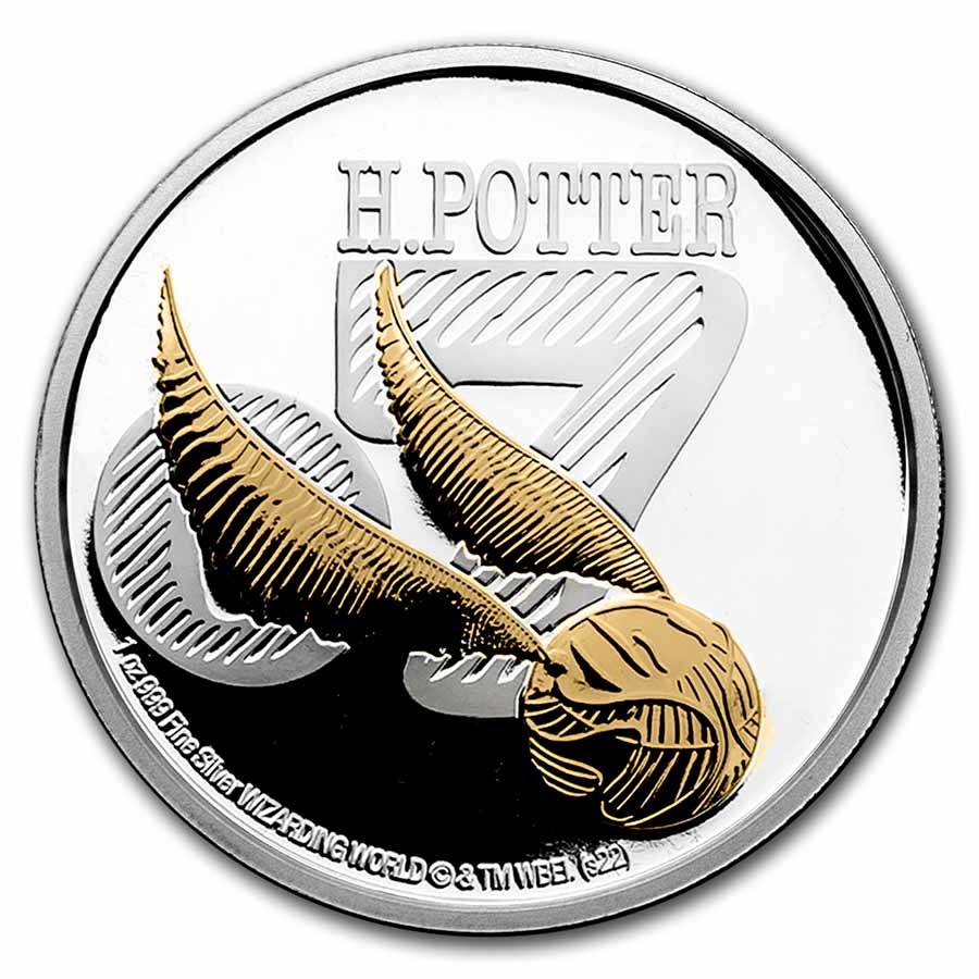 2022 Niue 1 oz Proof Silver Harry Potter: The Golden Snitch