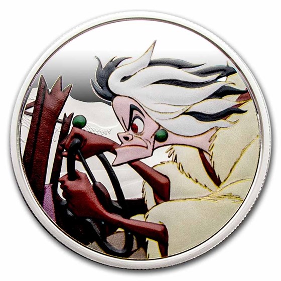 2022 Niue 1 oz Silver $2 101 Dalmatians Series: Cruella de Vil 2022 Niue 1 oz Silver $2 101 Dalmatians Series: Cruella de Vil