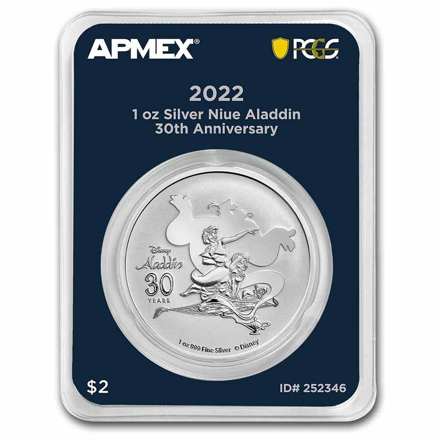 2022 Niue 1 oz Silver $2 Aladdin 30th (MD® Premier + PCGS FS)
