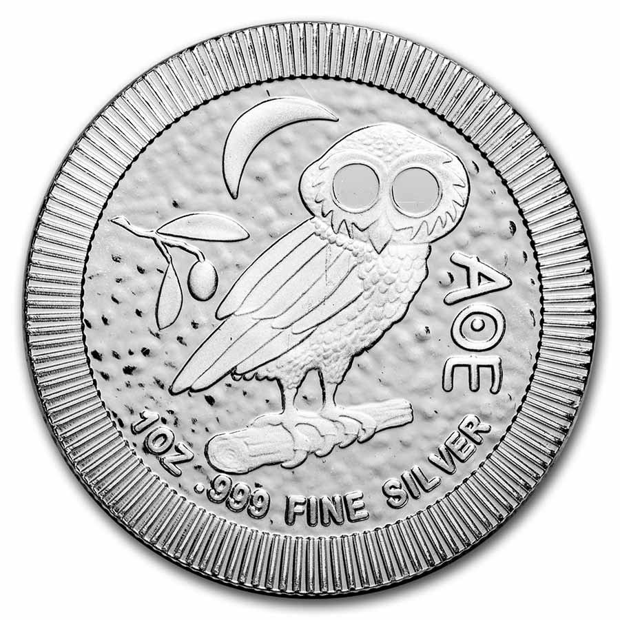 2022 Niue 1 oz Silver $2 Athenian Owl Stackable Coin