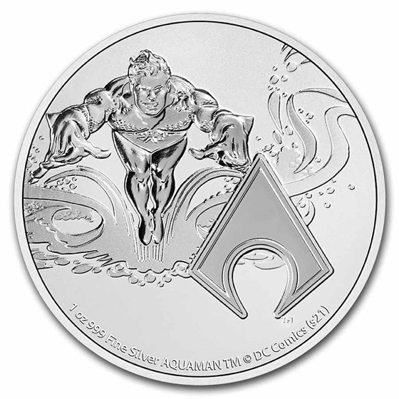 2022 Niue 1 oz Silver $2 DC Comics Justice League: Aquaman