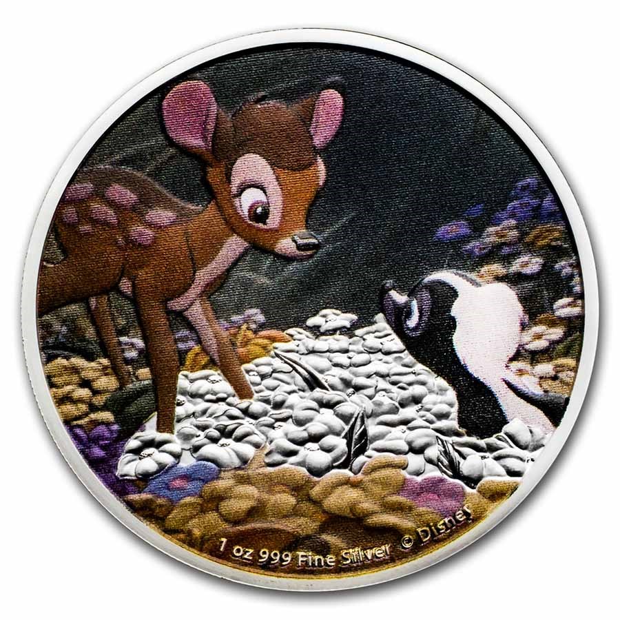 2022 Niue 1 oz Silver $2 Disney Bambi 80th Anniversary - Flower