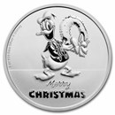 2022 Niue 1 oz Silver $2 Disney Donald Duck Christmas BU
