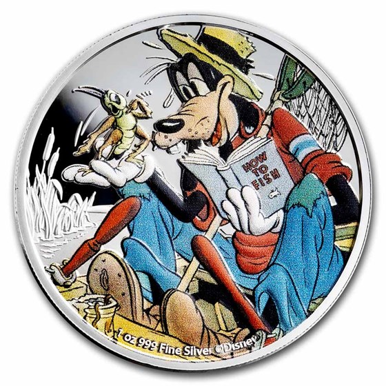 2022 Niue 1 oz Silver $2 Disney Goofy's 90th Anniversary