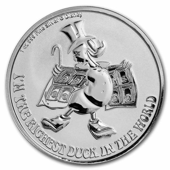 2022 Niue 1 oz Silver $2 Disney's Scrooge McDuck BU
