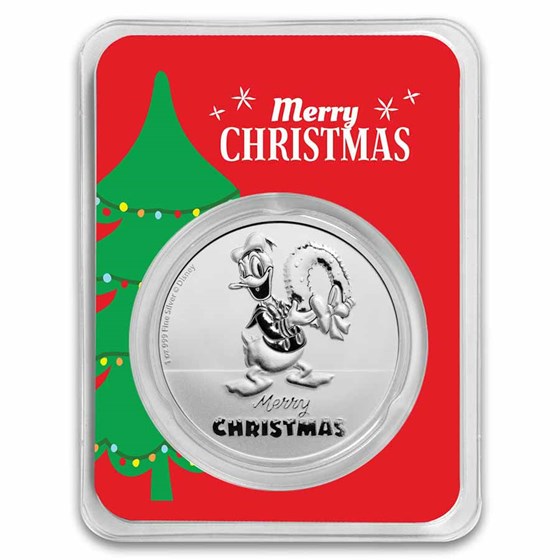 2022 Niue 1 oz Silver $2 Donald Duck Christmas in Holiday TEP 2022 Niue 1 oz Silver $2 Donald Duck Christmas in Holiday TEP