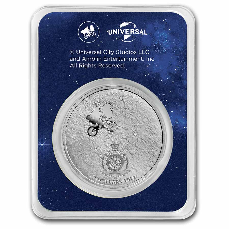 2022年 ニウエ 2ドル 1オンス銀貨 2022 Niue 1 oz Silver $2 E.T. 40th Anniversary Coin BU in