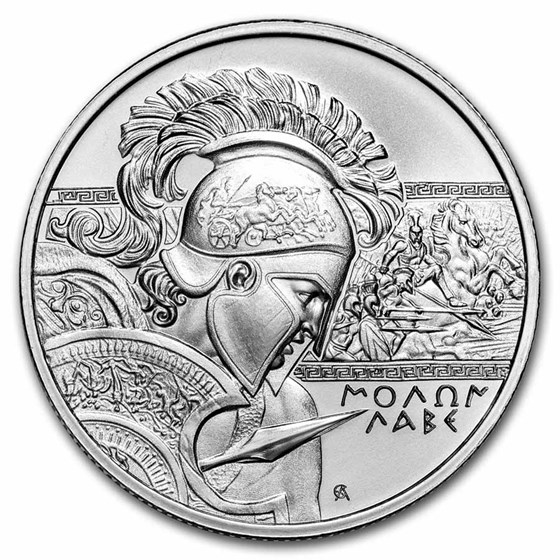2022 Niue 1 oz Silver $2 Molon Labe (Type 1) BU Coin 2022 Niue 1 oz Silver $2 Molon Labe (Type 1) BU Coin