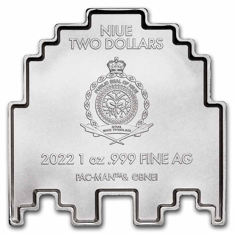 2022 Niue 1 oz Silver $2 PAC-MAN™ GHOST Shaped Stackable Coin | eBay