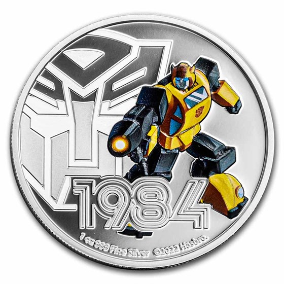 2022 Niue 1 oz Silver $2 Transformers Series: Bumble Bee 2022 Niue 1 oz Silver $2 Transformers Series: Bumble Bee